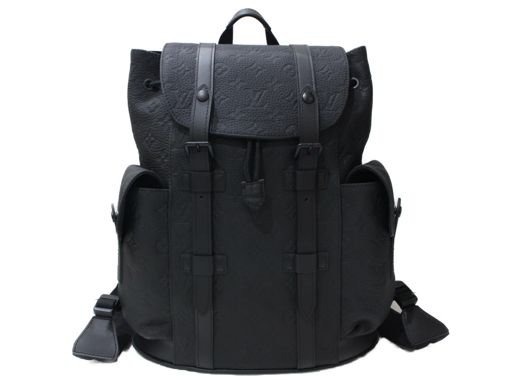 Louis Vuitton Christopher Monogram Taurillon Leather Backpack Rucksack Black